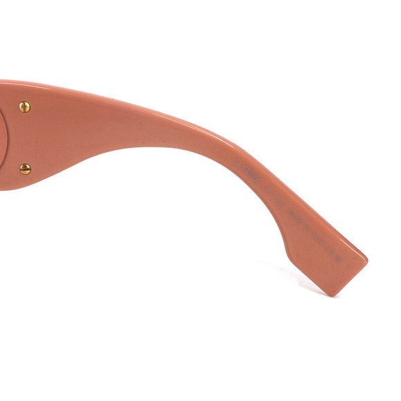 Fendi O'Lock Cat Eye Sunglasses NEW Logo FF Cut Out Neutral Pink UV Protection - Picture 5 of 9